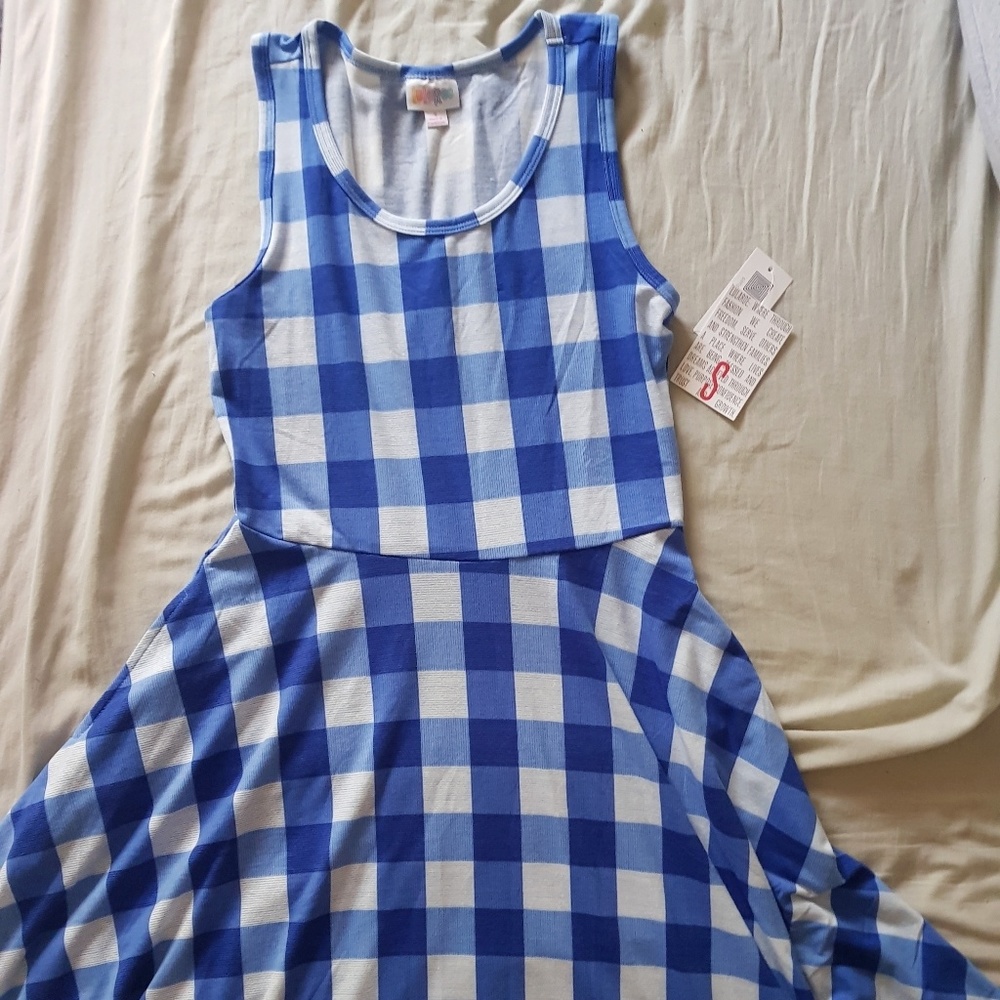 Lularoe Blue Gingham Nicki